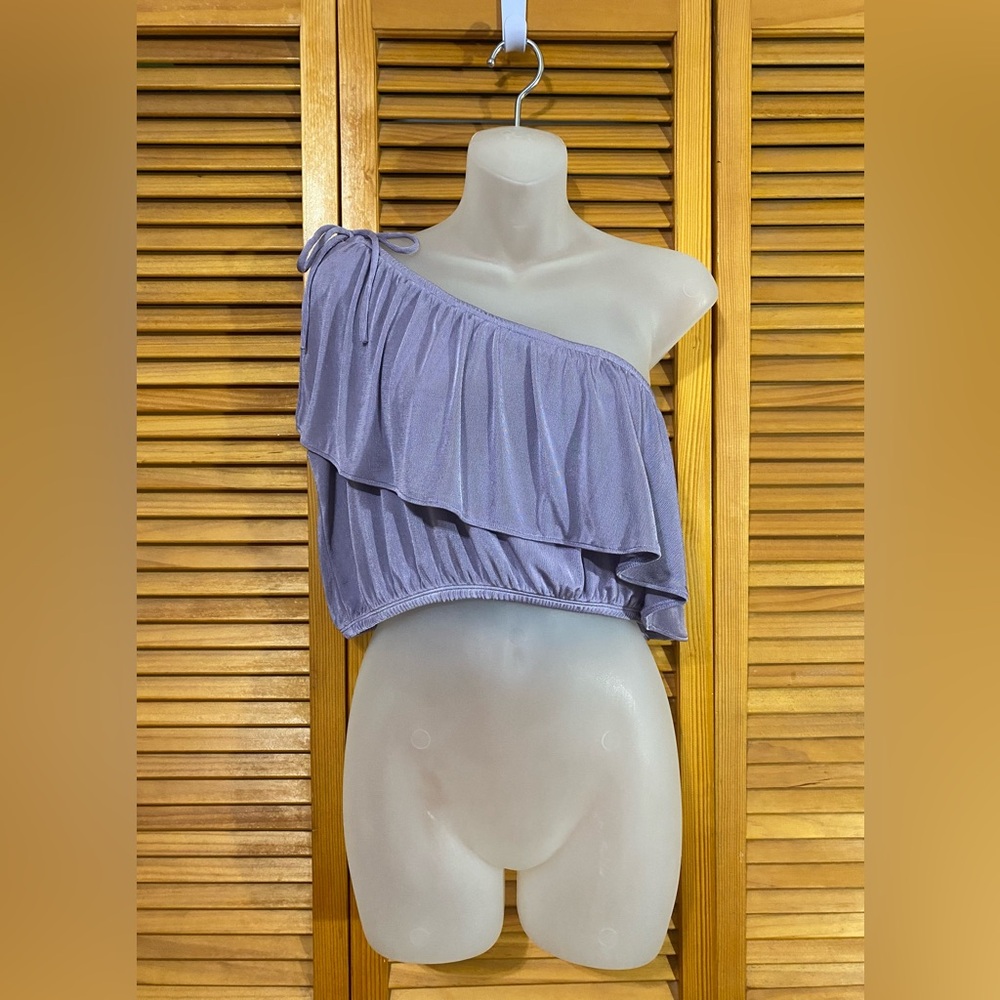Lavender, one-shoulder top by Urban Outfitters
